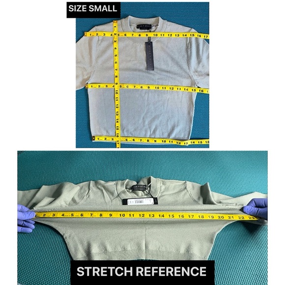 Alice + Olivia Luna Wool Blend Sage Green Cropped Pullover Sweater Top - Picture 9 of 16